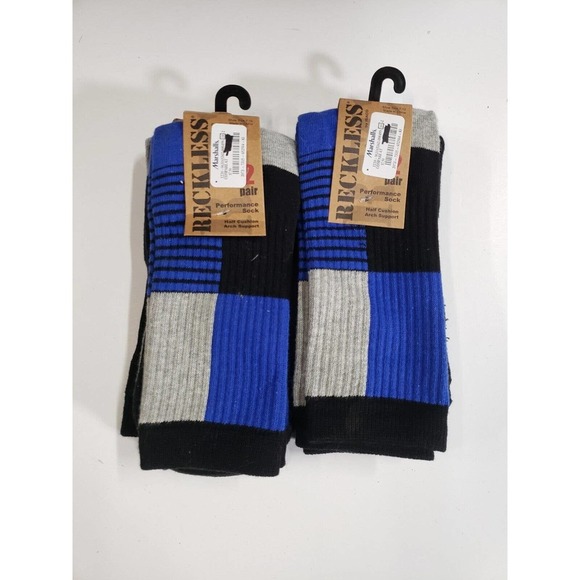 Reckless Socks Mens 7-12 Multicolor 4-Pack Half Cushion Performance Arch Support - Picture 1 of 3